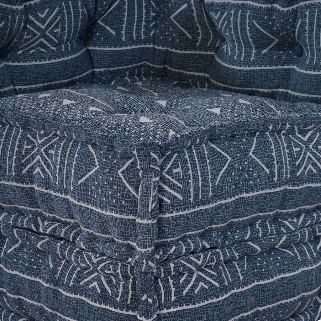 vidaXL Μοδάτος Πουφ Indigo 70x70x54 Υφασμάτινος