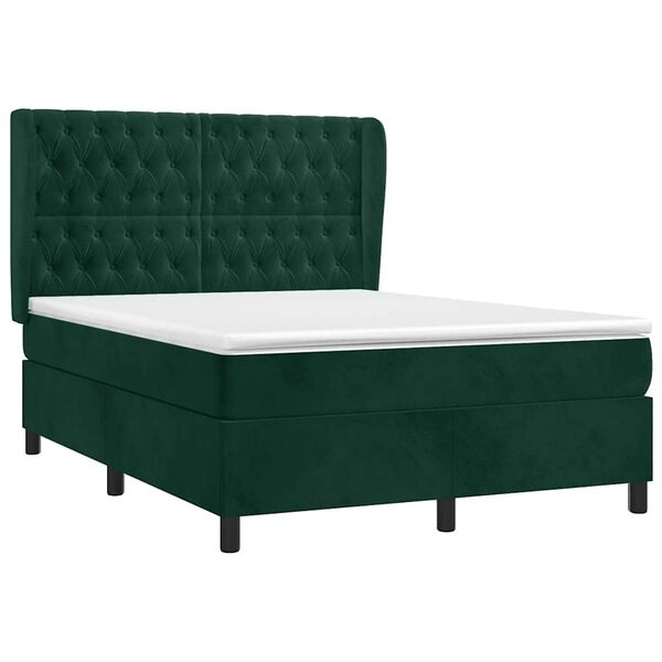 vidaXL &Kappa;&rho;&epsilon;&beta;ά&tau;&iota; Boxspring &mu;&epsilon; &Sigma;&tau;&rho;ώ&mu;&alpha; &Sigma;&kappa;&omicron;ύ&rho;&omicron; &Pi;&rho;ά&sigma;&iota;&nu;&omicron; 140x200&epsilon;&kappa;. &Beta;&epsilon;&lambda;&omicron;ύ&delta;&iota;&nu;&omicron;