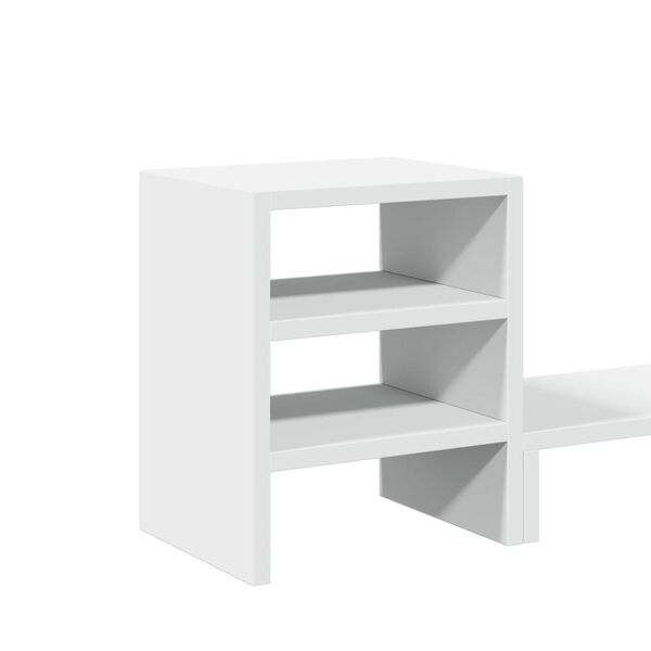 vidaXL Βάση Οθόνης με Organiser Γραφείου Λευκή από Επεξ. Ξύλο