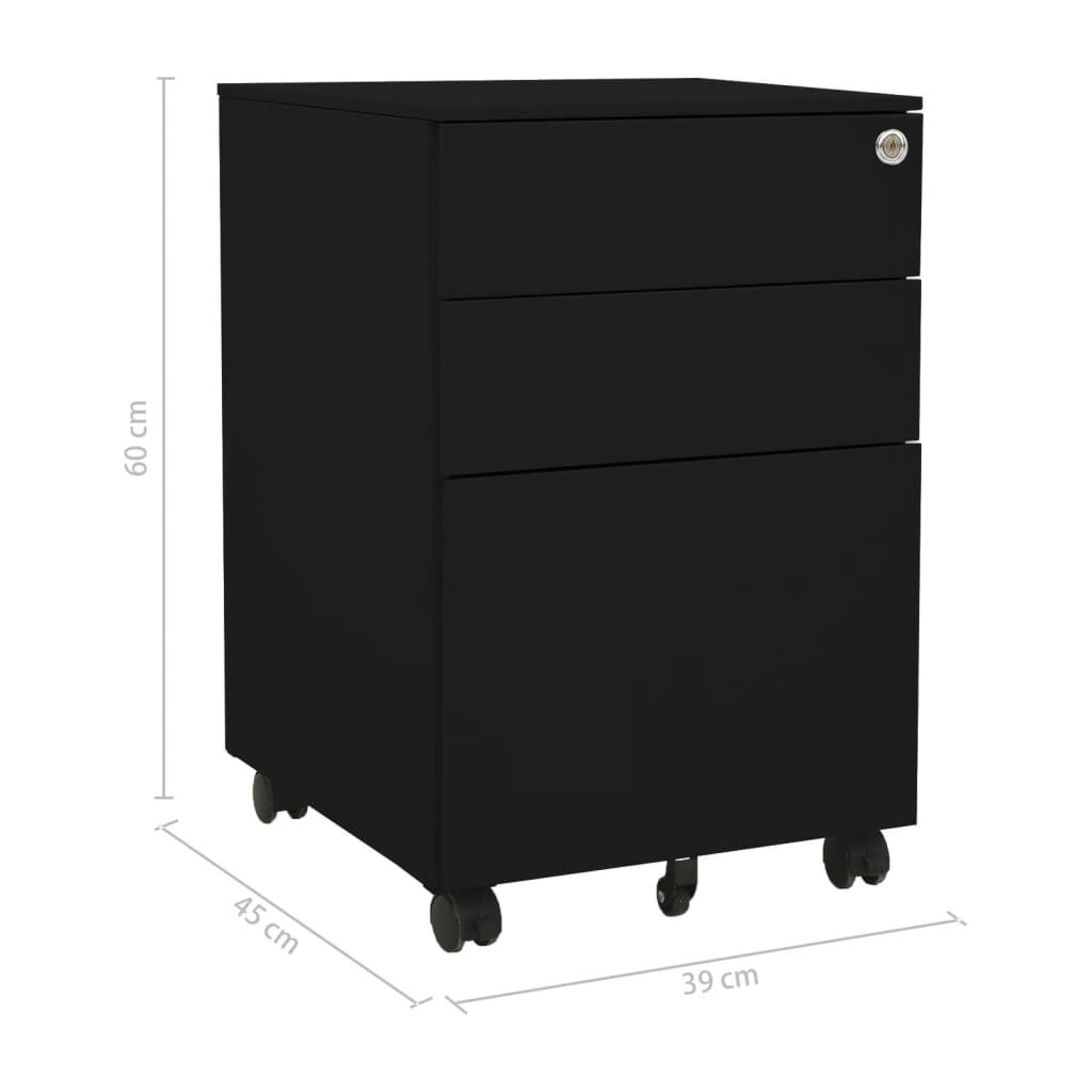 vidaXL Αρχειοθήκη Φορητή Μαύρη 39 x 45 x 60 εκ. Ατσάλινη