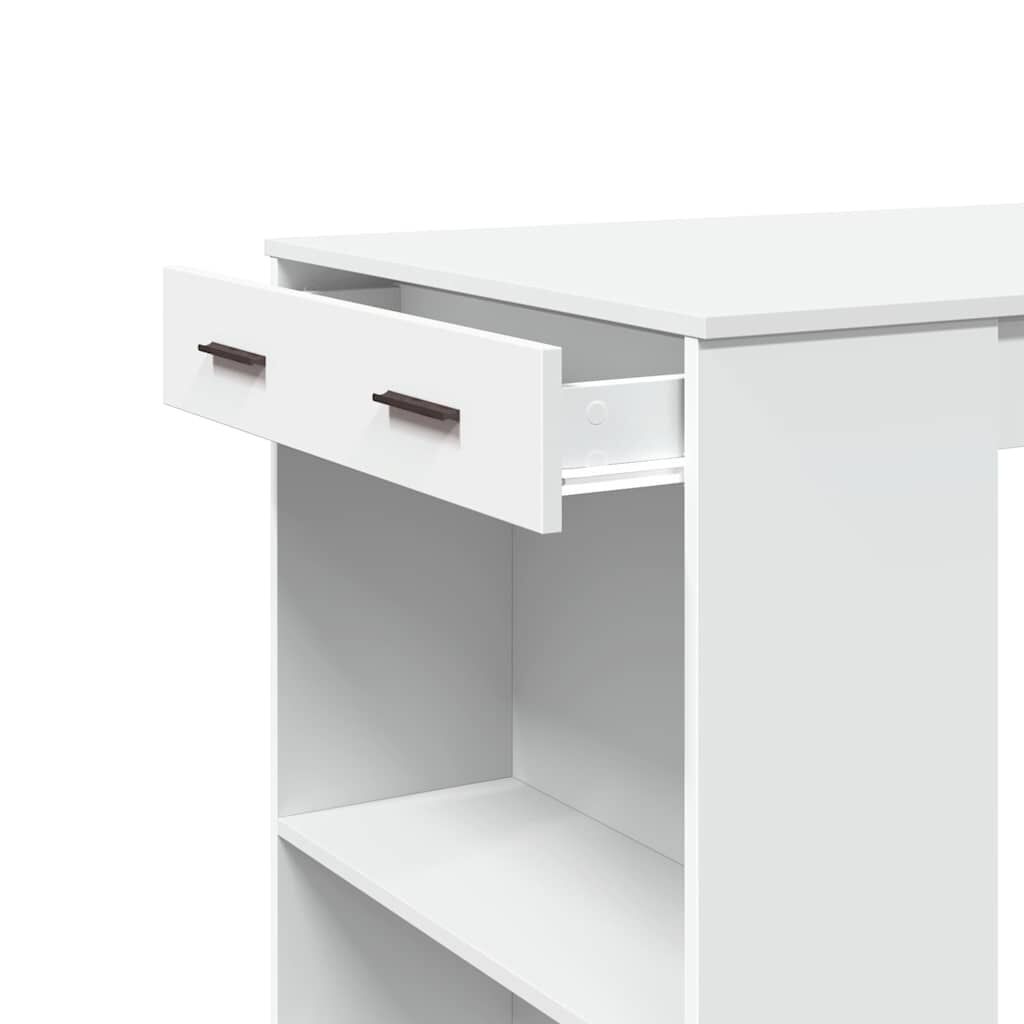 vidaXL Τραπέζι Μπαρ Λευκό 102x70x103,5εκ. Επεξεργ. Ξύλο