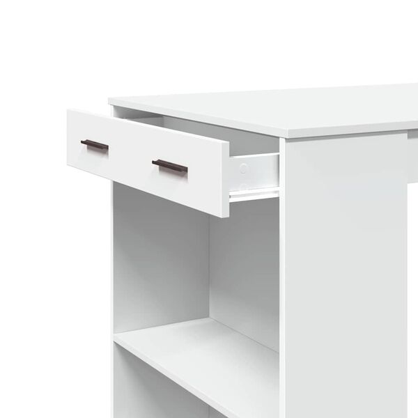 vidaXL Τραπέζι Μπαρ Λευκό 102x70x103,5εκ. Επεξεργ. Ξύλο