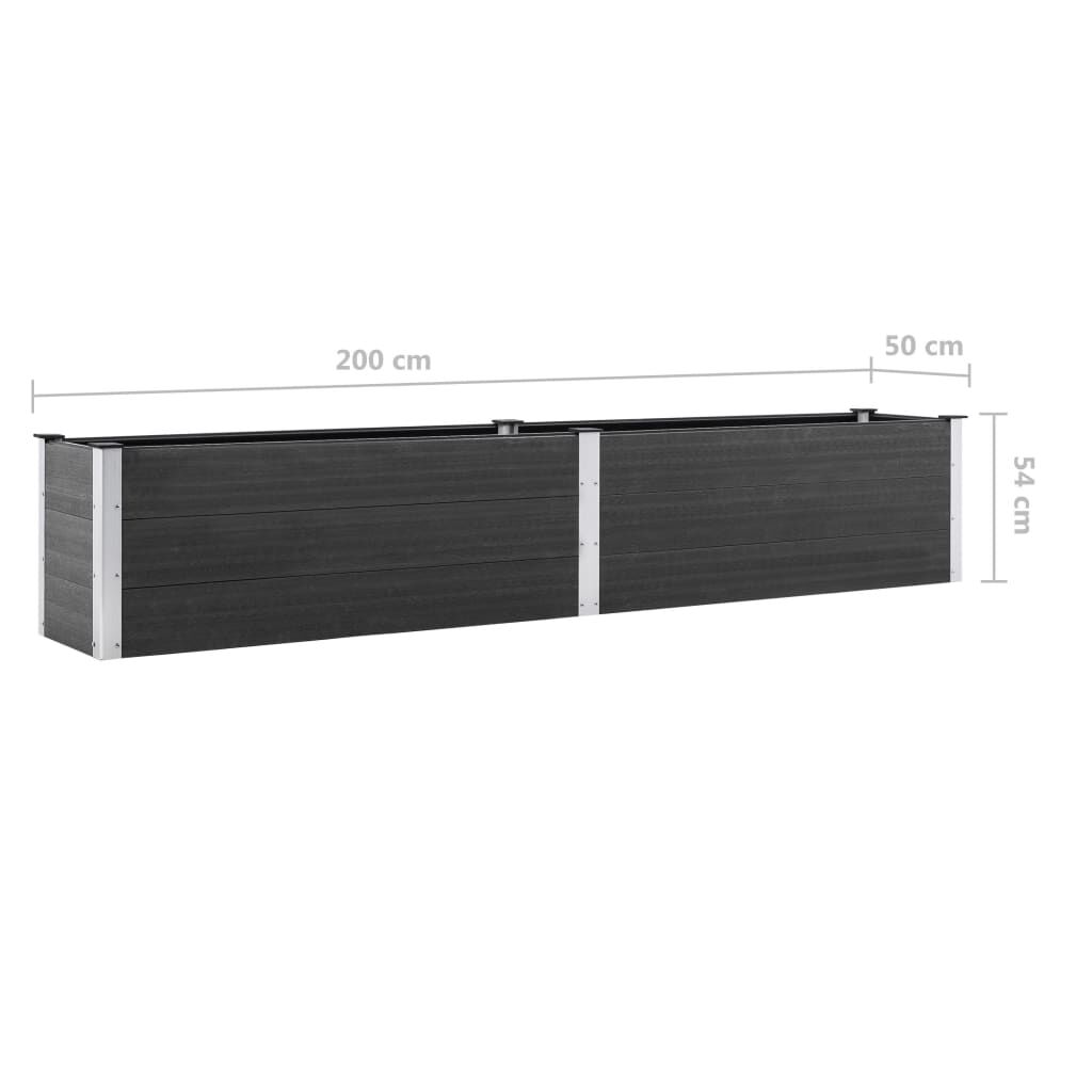 vidaXL Ζαρντινιέρα Υπερυψωμένη Γκρι 200 x 50 x 54 εκ. από WPC