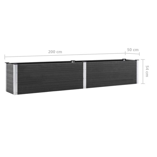 vidaXL Ζαρντινιέρα Υπερυψωμένη Γκρι 200 x 50 x 54 εκ. από WPC