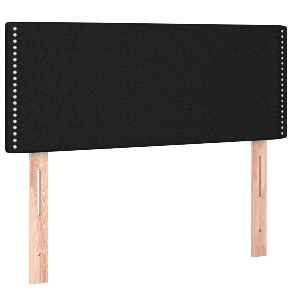 vidaXL Κρεβάτι Boxspring με Στρώμα & LED Μαύρο 80x200 εκ. Υφασμάτινο
