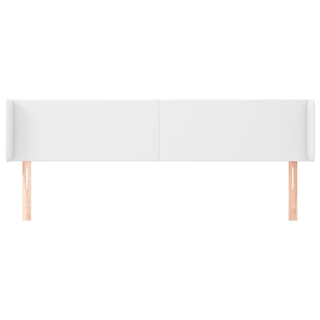 vidaXL Κεφαλάρι με Πτερύγια Λευκό 183x16x78/88 εκ. Συνθετικό Δέρμα