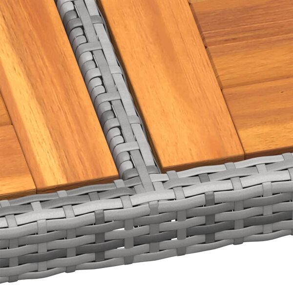 vidaXL Τραπέζι Κήπου Γκρι 200x150x75 εκ. Συνθετικό Ρατάν/Ξύλο Ακακίας