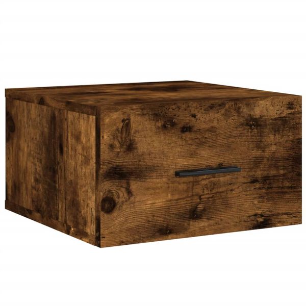 vidaXL Κομοδίνο Επιτοίχιο Καπνιστή Δρυς 35 x 35 x 20 εκ.