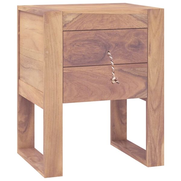 vidaXL Κομοδίνο 40 x 30 x 50 εκ. από Μασίφ Ξύλο Teak