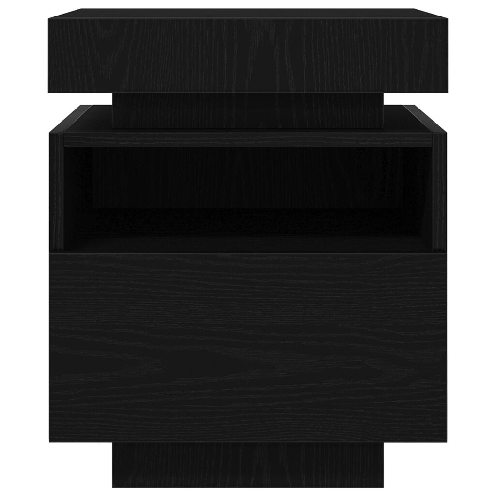 vidaXL Κομοδίνο 2 pcs Μαύρη δρυς 40 x 39 x 48.5 εκ. Επεξεργασμένο ξύλο