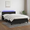 vidaXL &Kappa;&rho;&epsilon;&beta;ά&tau;&iota; Boxspring &mu;&epsilon; &Sigma;&tau;&rho;ώ&mu;&alpha; & LED &Mu;&alpha;ύ&rho;&omicron; 140x200 &epsilon;&kappa;. &Upsilon;&phi;&alpha;&sigma;&mu;ά&tau;&iota;&nu;&omicron;