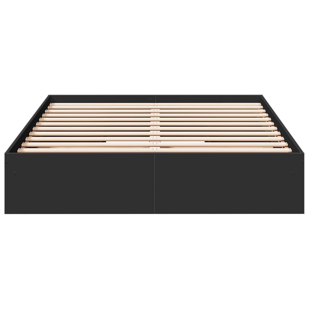 vidaXL Πλαίσιο Κρεβατιού με Συρτάρια Μαύρο 120x190 εκ Επεξεργ. Ξύλο