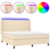 vidaXL &Kappa;&rho;&epsilon;&beta;ά&tau;&iota; Boxspring &mu;&epsilon; &Sigma;&tau;&rho;ώ&mu;&alpha; & LED &Kappa;&rho;&epsilon;&mu; 160x200 &epsilon;&kappa;. &Upsilon;&phi;&alpha;&sigma;&mu;ά&tau;&iota;&nu;&omicron;