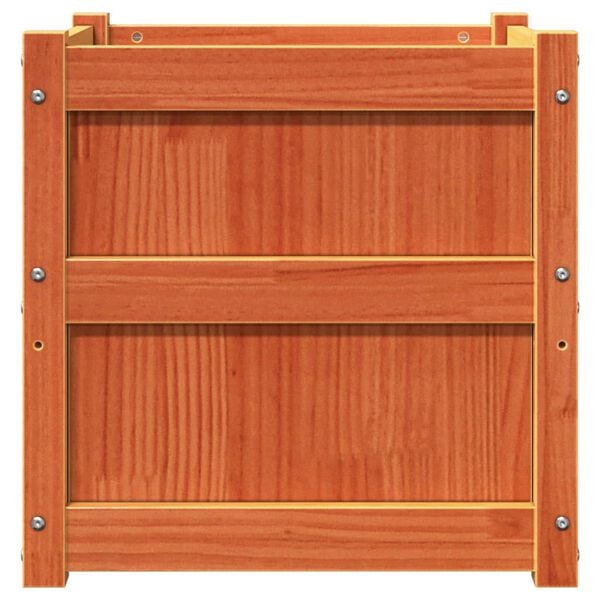 vidaXL Ζαρντινιέρα Καφέ Κεριού 50 x 50 x 50 εκ. από Μασίφ Ξύλο Πεύκου