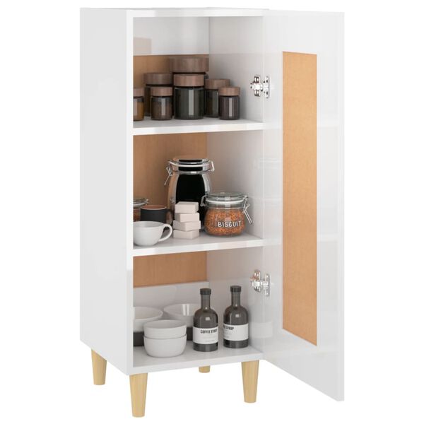 vidaXL Ντουλάπι Γυαλιστερό Λευκό 34,5x34x90 εκ. Επεξεργασμένο Ξύλο