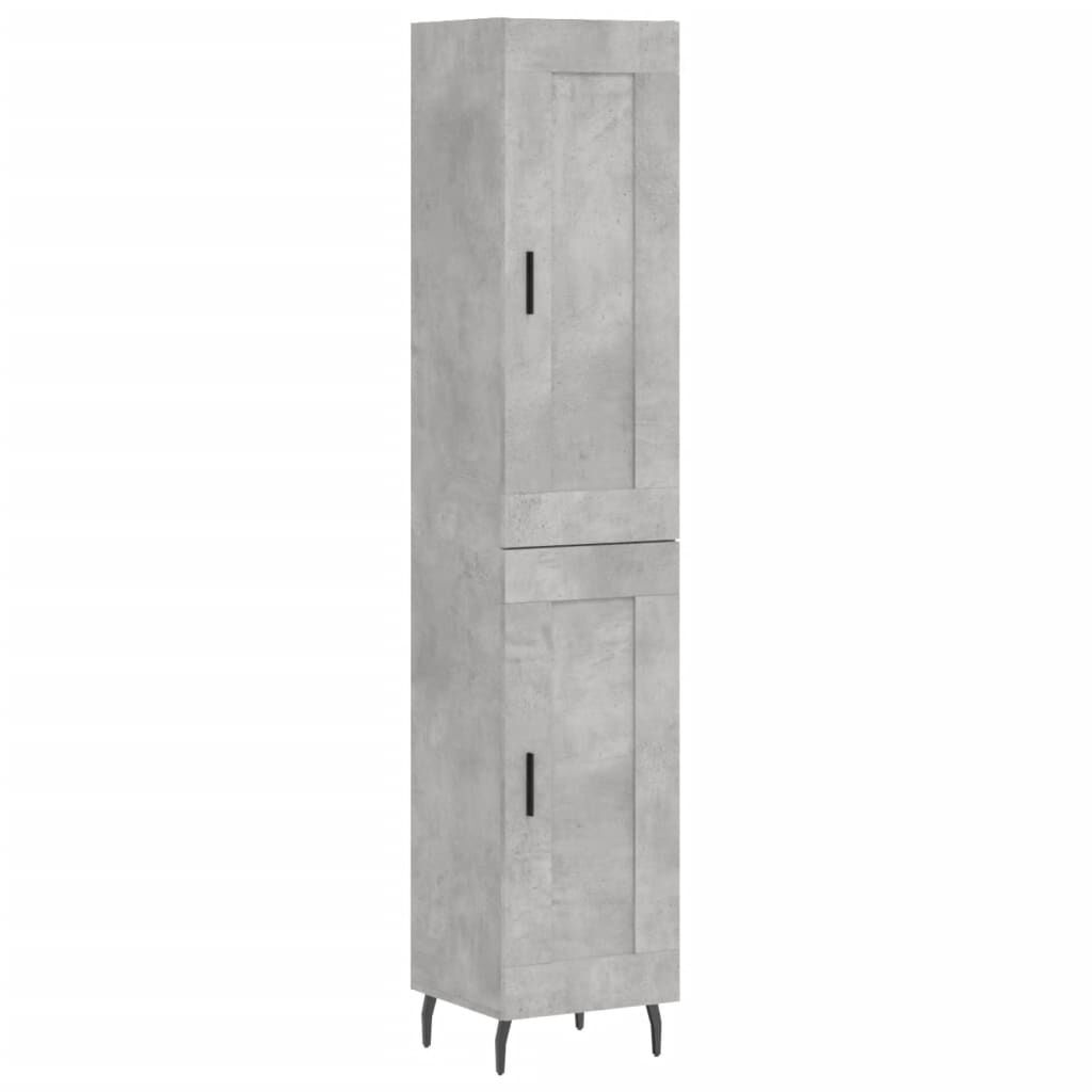 vidaXL Ντουλάπι Γκρι Σκυροδέματος 34,5x34x180 εκ. Επεξεργασμένο Ξύλο