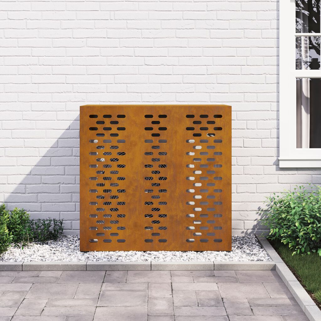 vidaXL Κάλυμμα Κλιματιστικού 110x50x105 εκ Φθαρμένος Χάλυβας