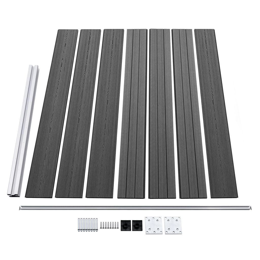 vidaXL Σετ Πάνελ Περίφραξης Μαύρο 699 x 146 εκ. από WPC