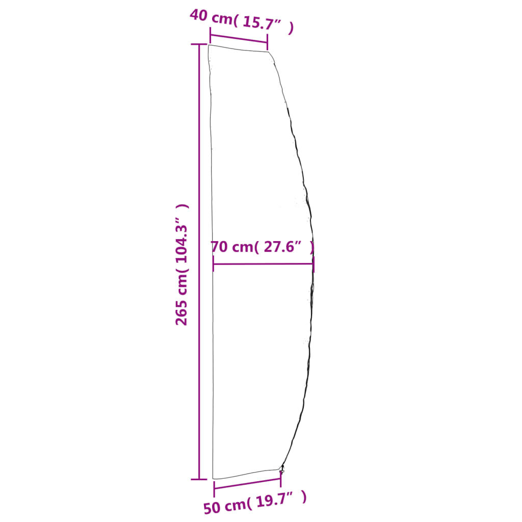 vidaXL Καλύμματα Ομπρέλας Κήπου 2 τεμ. 265x50/70/40 εκ Ύφ. Oxford 420D