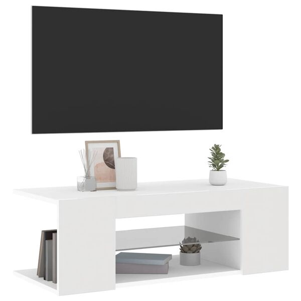 vidaXL Έπιπλο Τηλεόρασης με LED Λευκό 90x39x30 εκ.