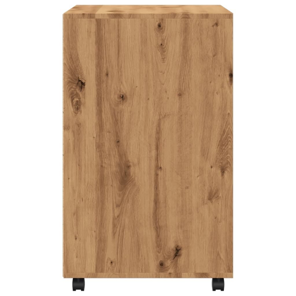 vidaXL Ντουλάπι Τροχήλατο Αρτισιανή Δρυς 60x48x81 εκ. από Επεξ. Ξύλο