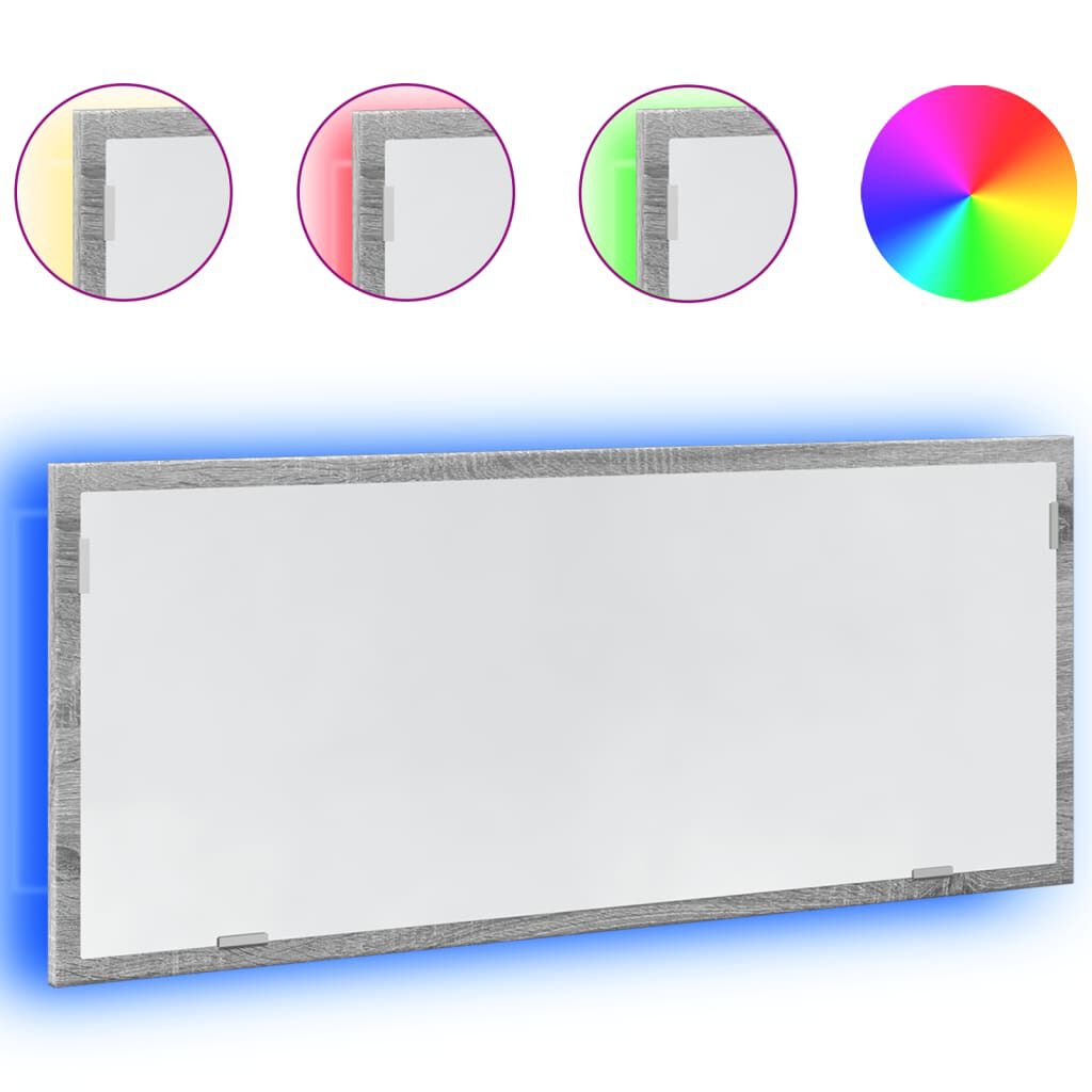 vidaXL Καθρέφτης Μπάνιου Γκρι Sonoma 100x8,5x37 εκ. Επεξεργασμένο Ξύλο