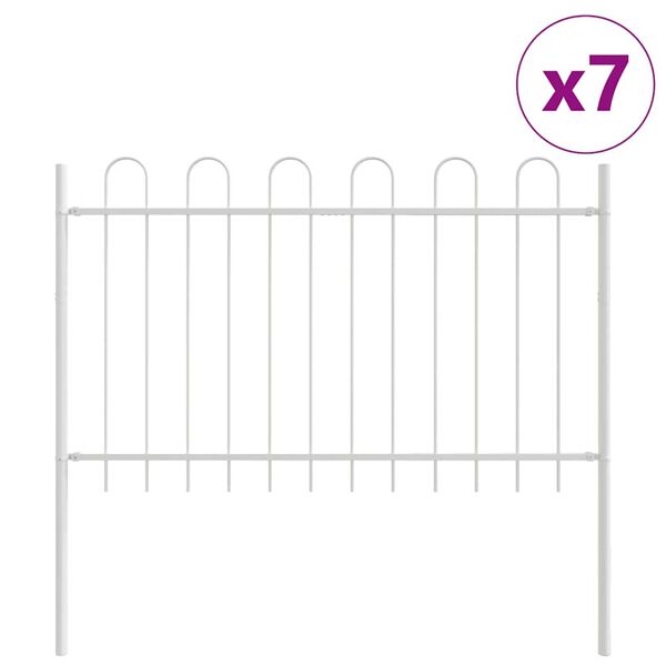 vidaXL Φράχτης Κήπου Λευκό 11.9 x 0.8 μ Ατσάλι με Επικάλυψη Πούδρας