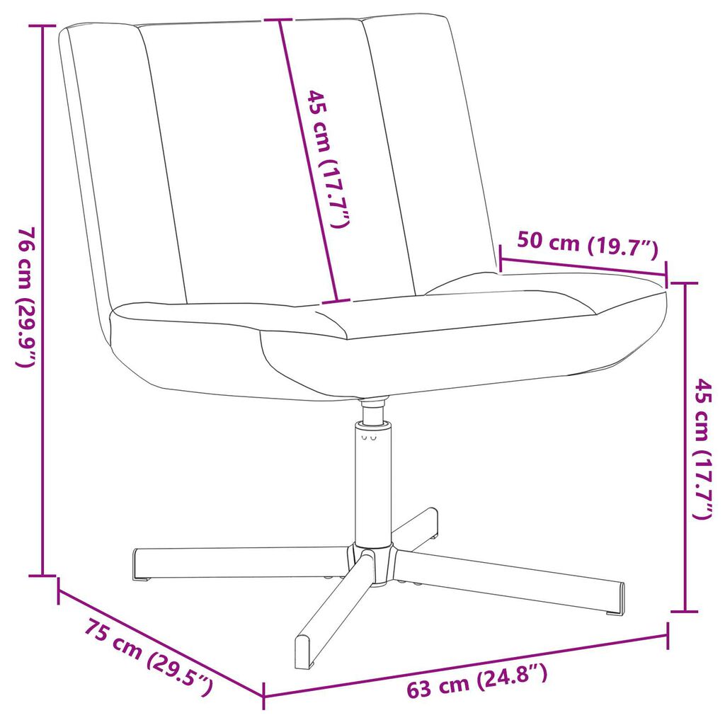vidaXL Περιστρεφόμενη καρέκλα Κρεμ 63 x 75 x 76 εκ ύφασμα