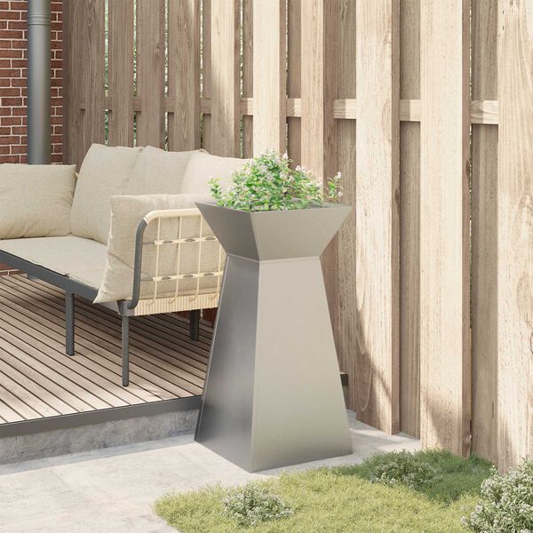 vidaXL Γλάστρα Πυλώνας Ασημί 35 x 35 x 73 εκ. Ατσάλι