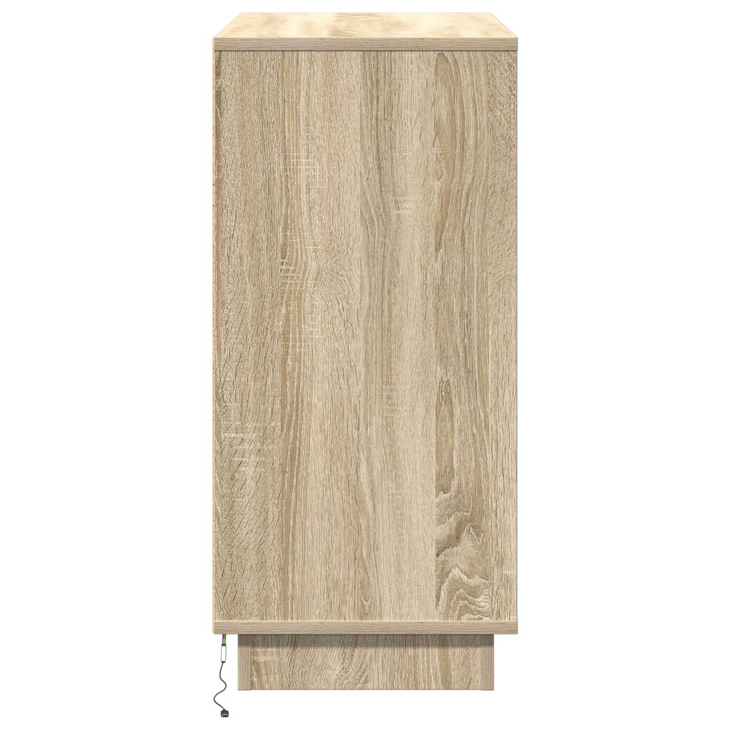vidaXL Μπουφές με LED Σομόνα Δρυς 71x34,5x75 εκ. Κατασκευασμένο από Ξύλο Μηδιάς