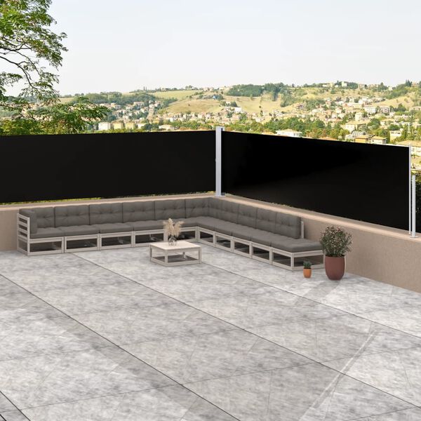 vidaXL Σκίαστρο Πλαϊνό Συρόμενο Μαύρο 180 x 1000 εκ.