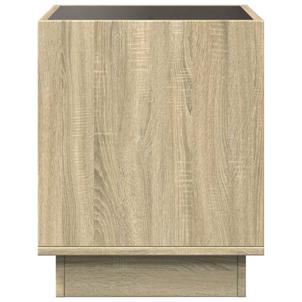 vidaXL Κομοδίνο Άπειρο Φως LED Sonoma Δρυς 50x50x50 εκ.