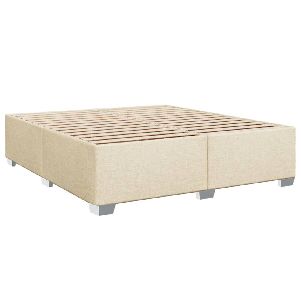 vidaXL Κρεβάτι Boxspring με Στρώμα Κρεμ 180x200 εκ. Υφασμάτινο