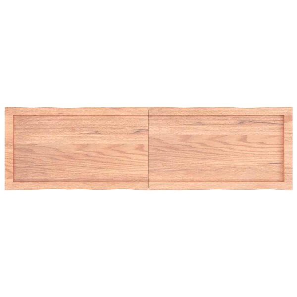 vidaXL Επιφ Τραπεζιού Αν Καφέ 140x40x(2-4)εκ.Ακατέργ. Μασίφ Ξύλο Δρυός