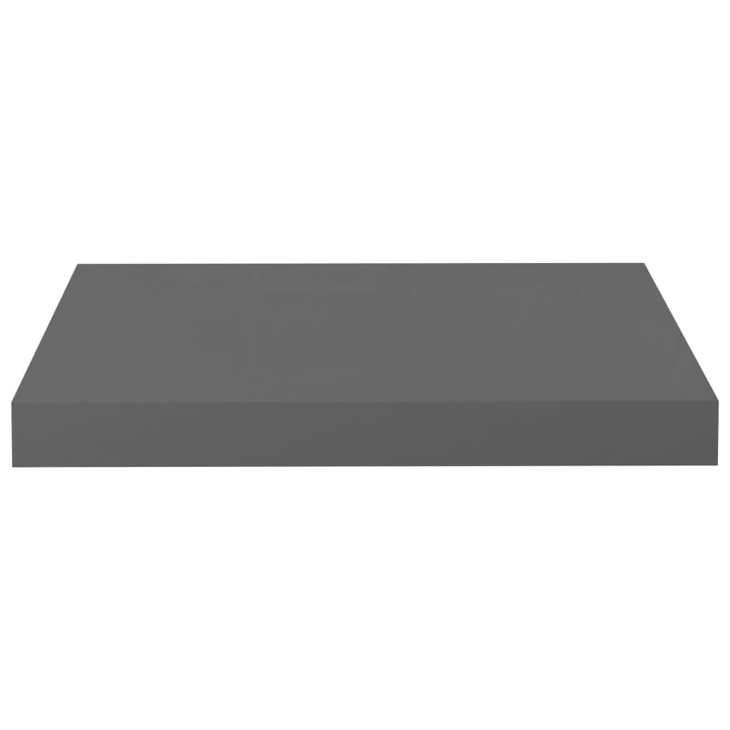 vidaXL Ράφια Τοίχου Γυαλιστερά Γκρι 4 Τεμάχια 40 x 23 x 3,8 εκ. MDF