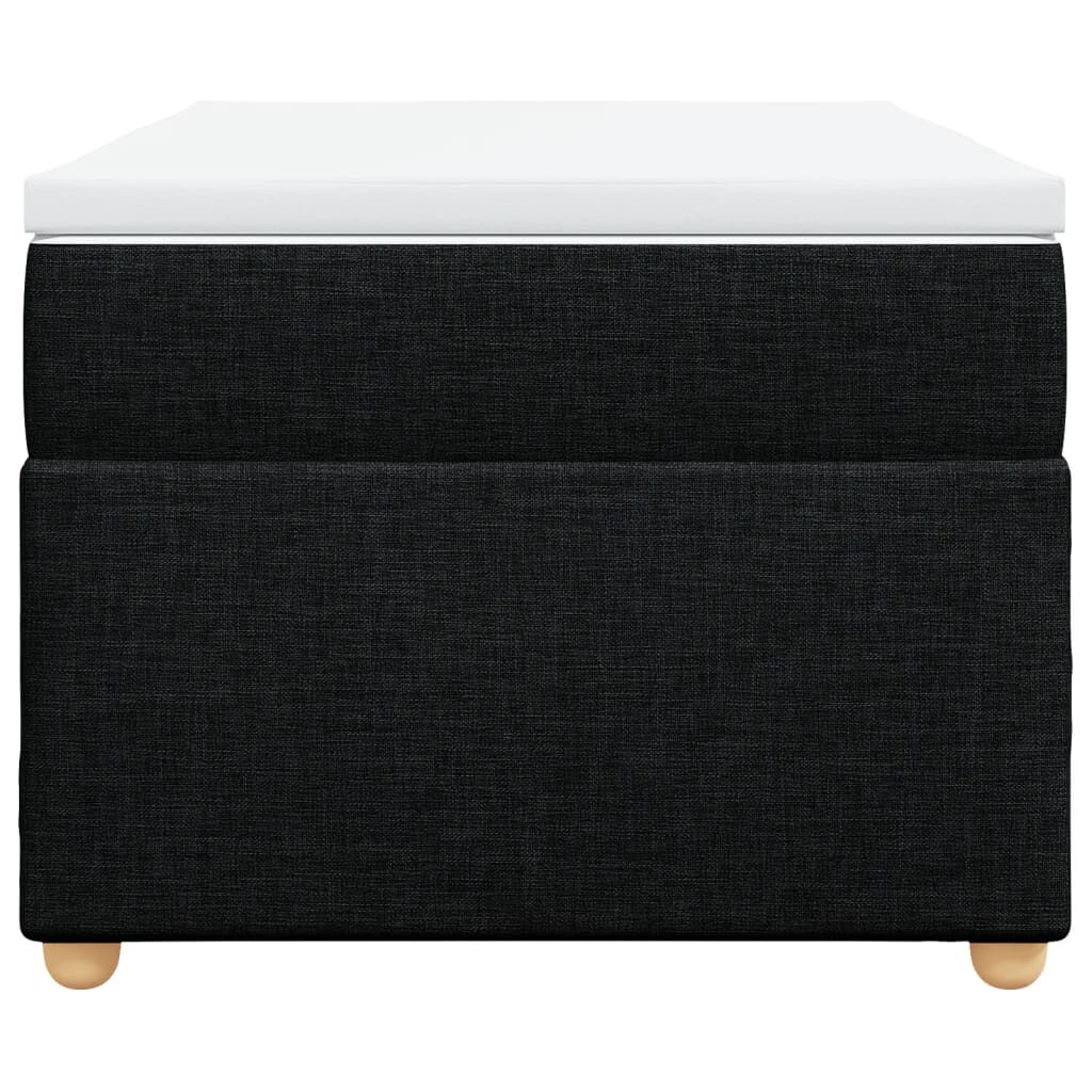 vidaXL Κρεβάτι Boxspring με Στρώμα Μαύρο 90x200 εκ. Υφασμάτινο