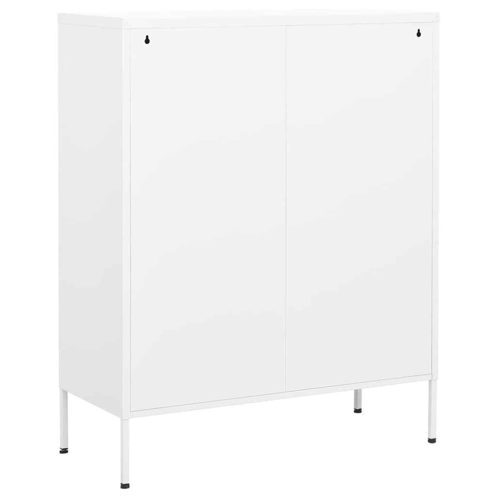 vidaXL Ντουλάπι Αποθήκευσης Λευκό 80 x 35 x 101,5 εκ. Ατσάλινο