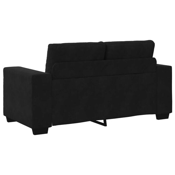 vidaXL Σετ Καναπέ με μαξιλάρι 3 pcs Μαύρο 221 x 78 x 80 εκ Βελούδο