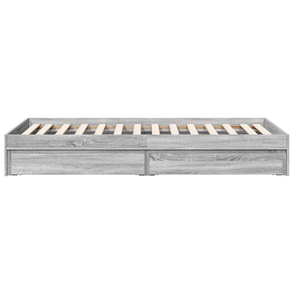 vidaXL Πλαίσιο Κρεβατιού με Συρτάρια Γκρι Sonoma 90x190εκ. Επεξ. Ξύλο