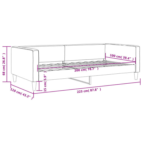 vidaXL Καναπές Κρεβάτι Κρεμ 100 x 200 εκ. Υφασμάτινος