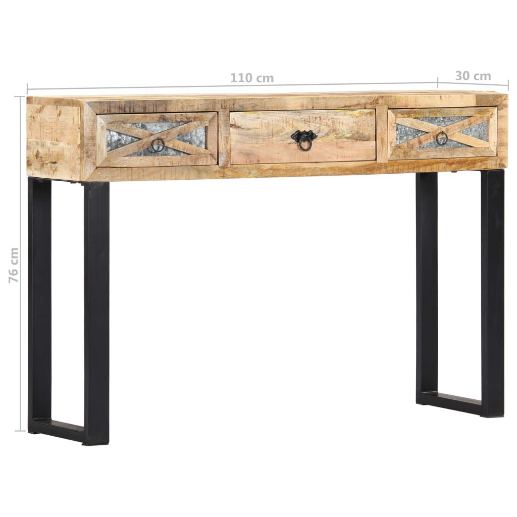 vidaXL Τραπέζι Κονσόλα 110 x 30 x 76 εκ. από Μασίφ Ξύλο Μάνγκο