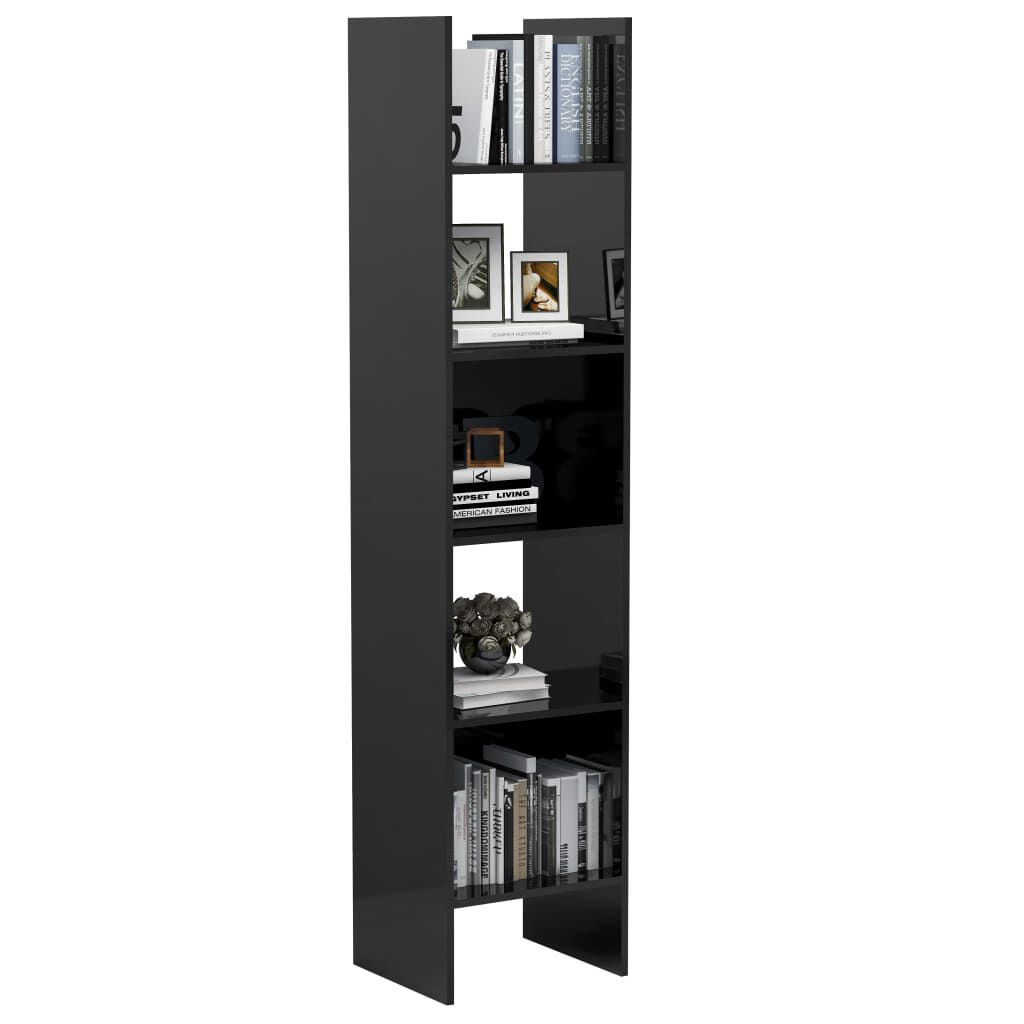 vidaXL Βιβλιοθήκη Γυαλιστερό Γκρι 40 x 35 x 180 εκ. από Μοριοσανίδα