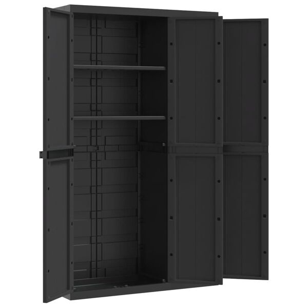 vidaXL Ντουλάπι Αποθ. Εξ. Χώρου Μαύρο 97x37x165εκ. Πολυπροπυλένιο