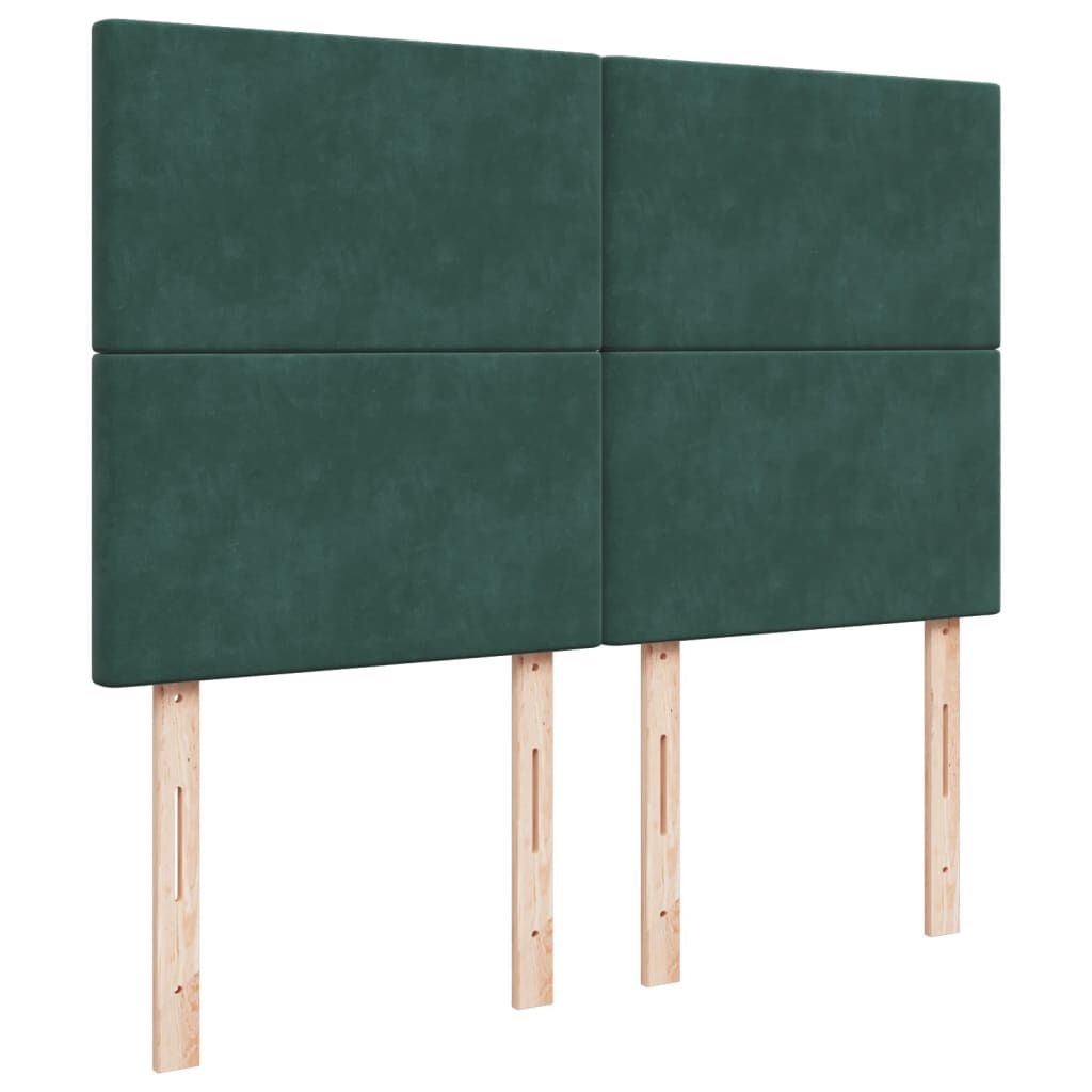 vidaXL Κρεβάτι Boxspring με Στρώμα Σκούρο Πράσινο 140x200εκ. Βελούδινο