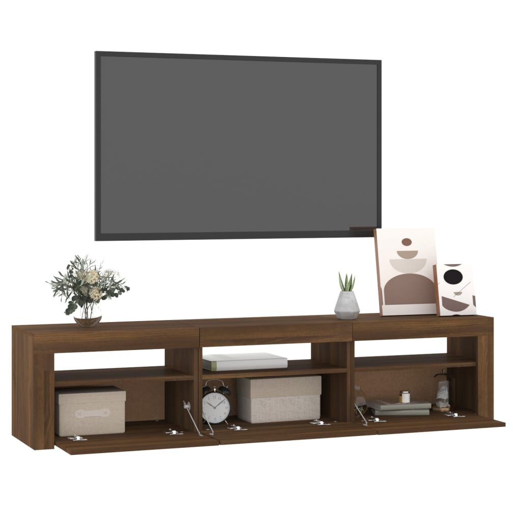 vidaXL Έπιπλο Τηλεόρασης με LED Καφέ Δρυς 180x35x40 εκ.