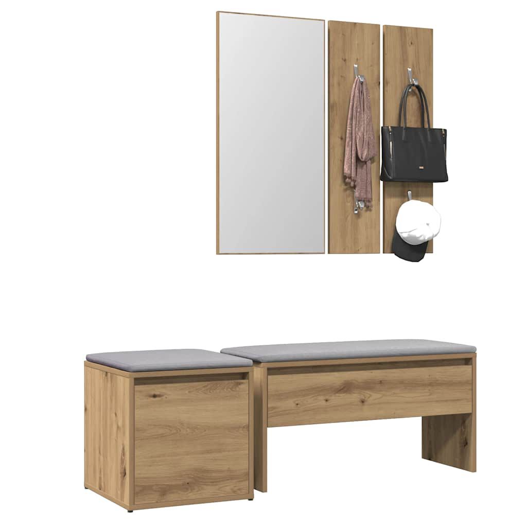 vidaXL σετ επίπλων διαδρόμου Artisan Oak Engineered Wood