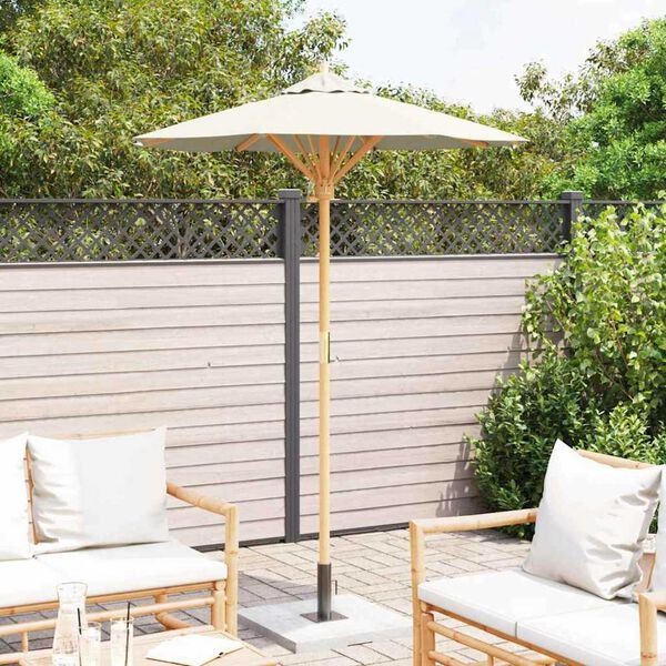 vidaXL Ομπρέλα Κήπου Κρεμ λευκό 150 x 150 x 210 εκ. Μπαμπού