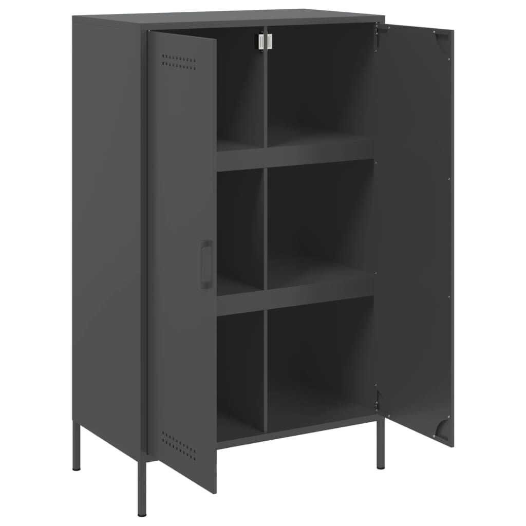 vidaXL Ντουλάπι Μαύρο 68x39x113 εκ. από Ατσάλι