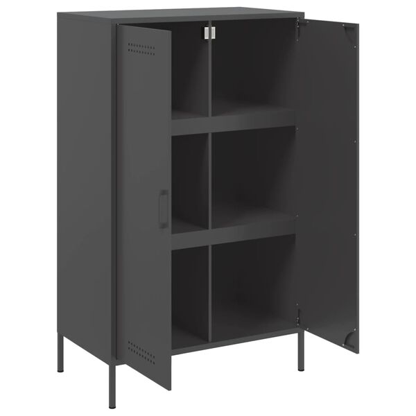 vidaXL Ντουλάπι Μαύρο 68x39x113 εκ. από Ατσάλι
