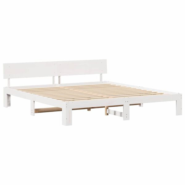 vidaXL Σκελετός Κρεβατιού Λευκό 180 x 200 cm Μασίφ ξύλο πεύκου